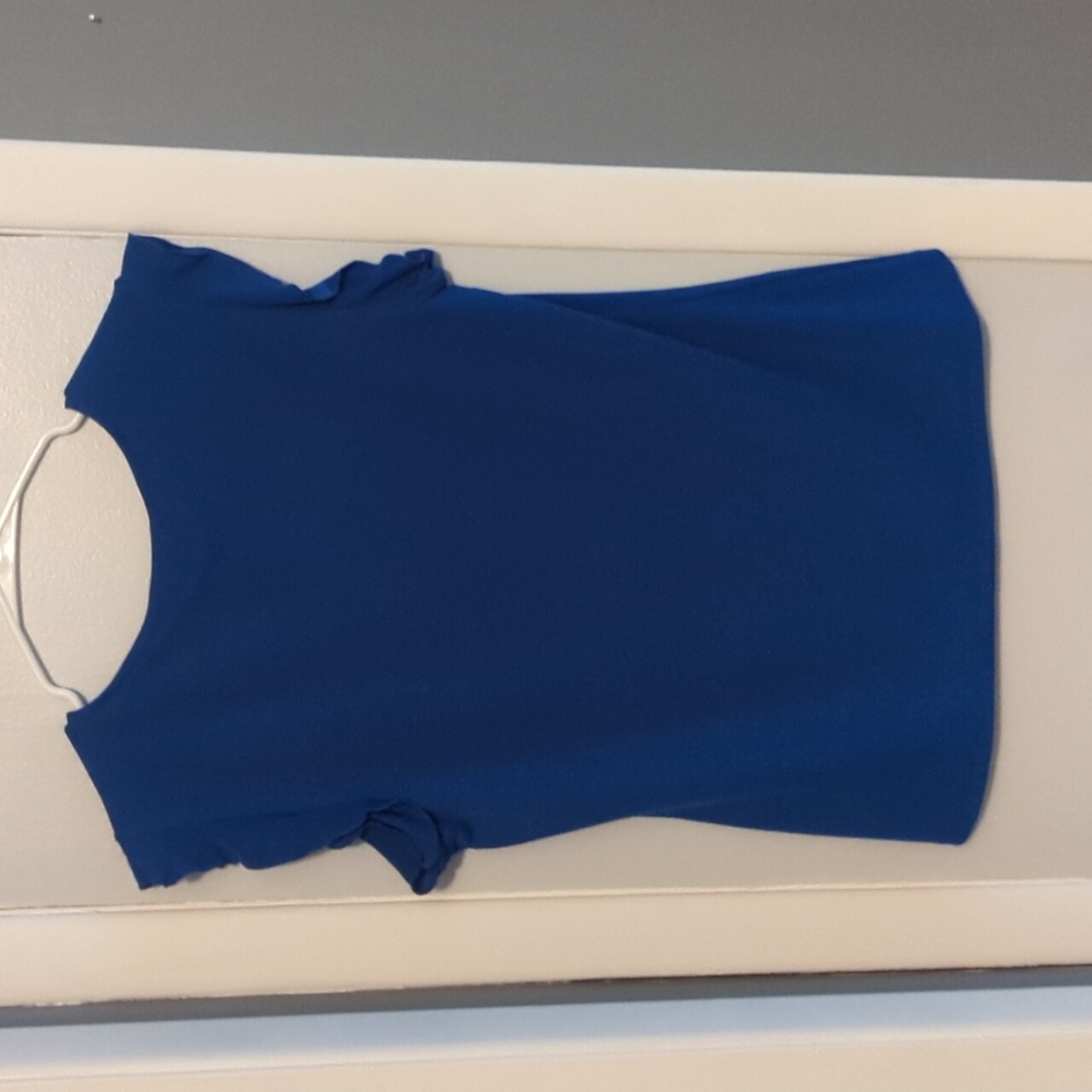 Blue Ruffle Blouse, L - Picture 2 of 4